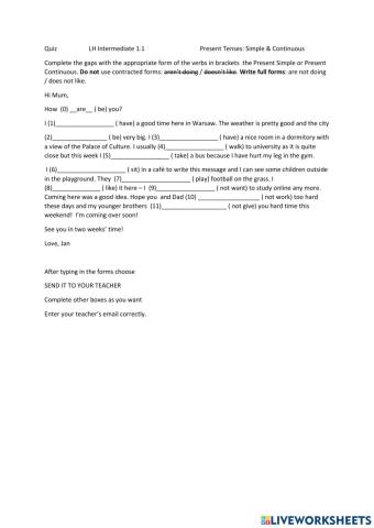 Present Simple & Continuous in Context