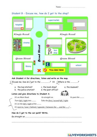 Info Gap B - Giving Directions