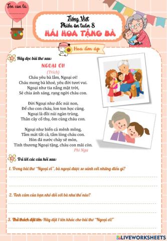 Ôn Tiếng Việt tuần 8