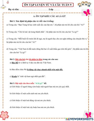 Ôn tập luyện từ và câu