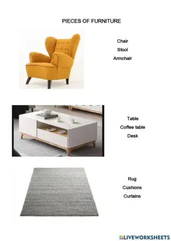 Pieces of furniture
