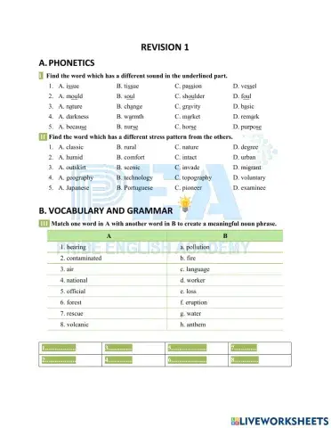 English 8 - Basic Revision 1 - Term 2
