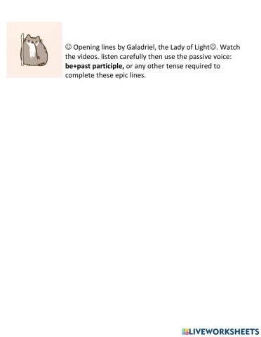 Lady Galadriel Opening