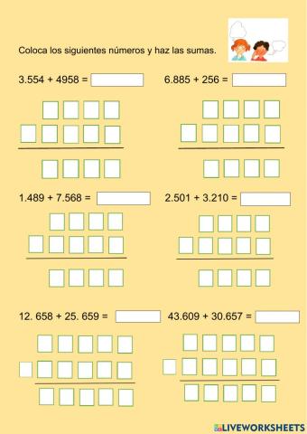 Sumas de dos sumandos