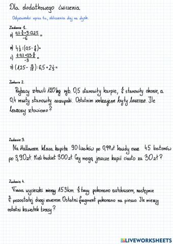 Działania na ułamkach