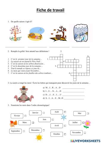 Les saisons-les mois