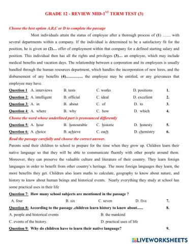 G12 Review Mid-1st term 3