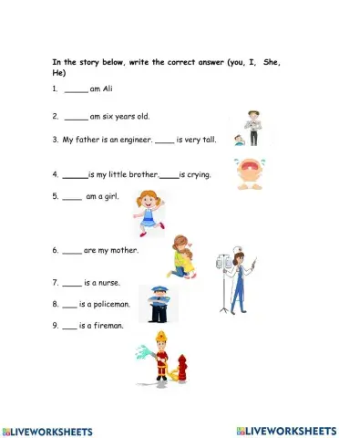 Pronouns (I, You, She, He)