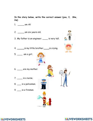 Pronouns (I, You, She, He)