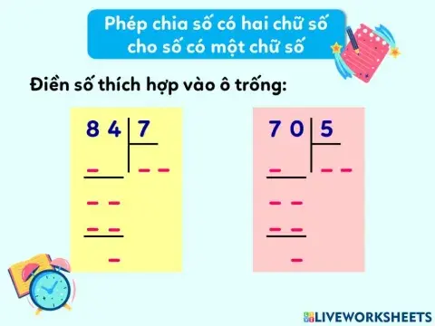 Toán - Chia số có hai chữ số cho số có một chữ số
