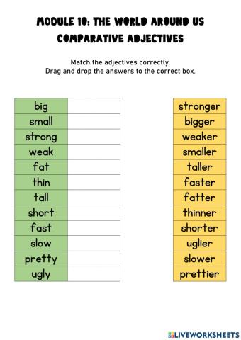Grammar Exercise: Comparative Adjectives