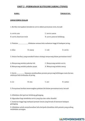 Permainan kategori jaring (tenis)