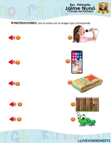 Une el audio con la imagen  Letra Ce y Ci