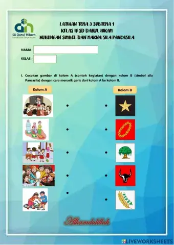 LKPD Tema 3 Subtema 1-Hubungan simbol dan makna sila Pancasila