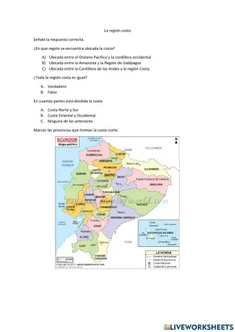La costa norte y sur