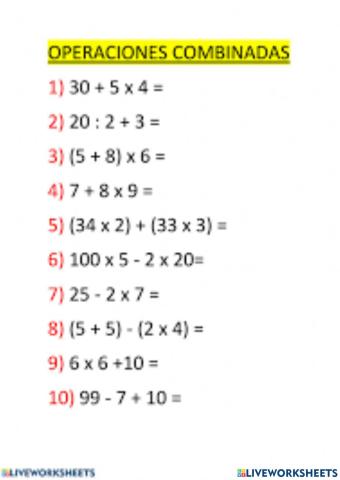 operaciones combinadas :)