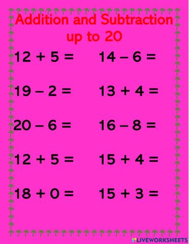 Addition and Subtraction Set 4