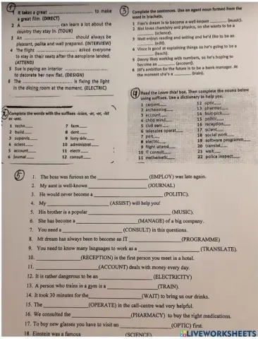 Agent noun formation