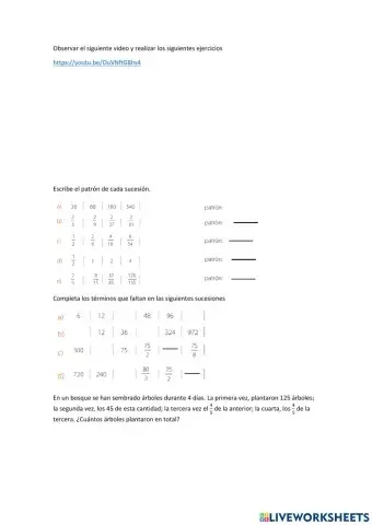 Operaciones con sucesiones