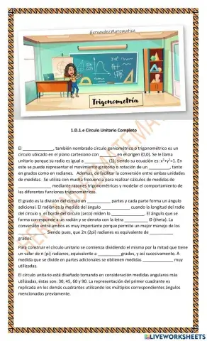 TRIG 1.D.1.e Círculo Unitario Completo