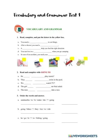 Vocabulary and grammar - 1 6th