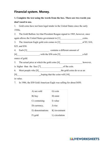 Financial System. Money.