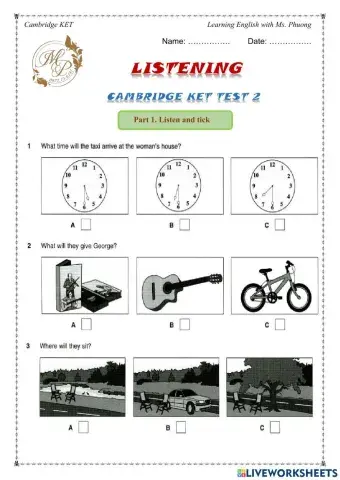 Cambridge KET - listening