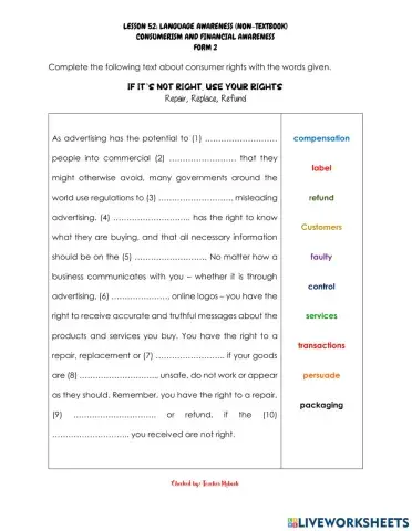 Lesson 52 language awareness