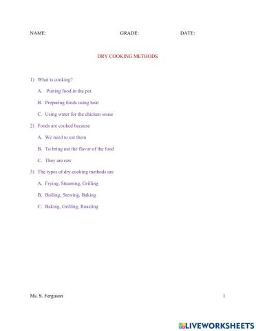 Dry Cooking Methods