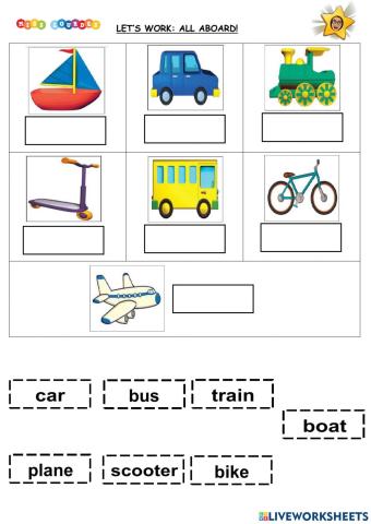 Vocabulary - all aboard