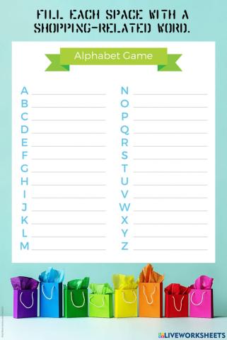 Shopping - Alphabet game
