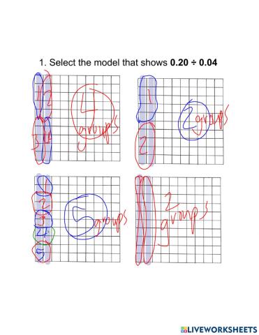 Divide Decimals by Decimals with Models Checkout -2
