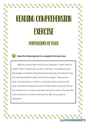 Prepositions of Place - Reading Comprehension Exercise