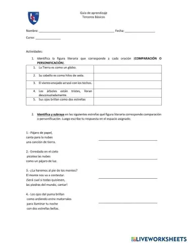 Figuras lit comparación y personificación