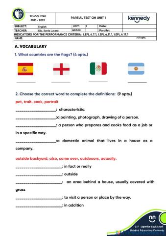 Partial Test on Unit 1 (2)