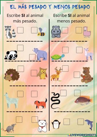 Pesado y menos pesado