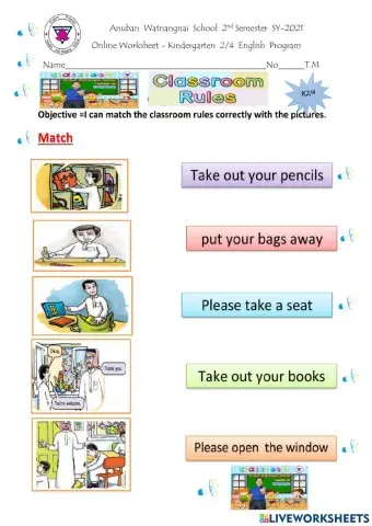 Wednesday Task:Take time to learn-Classroom Rules K2-4