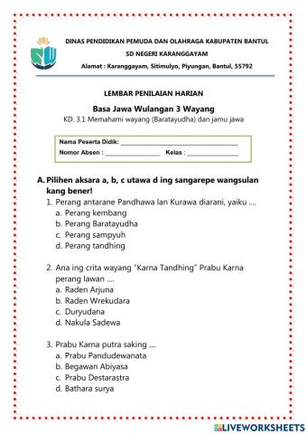 Wayang Penilaian Harian