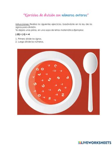 Multiplicaciones con números enteros positivos y negativos