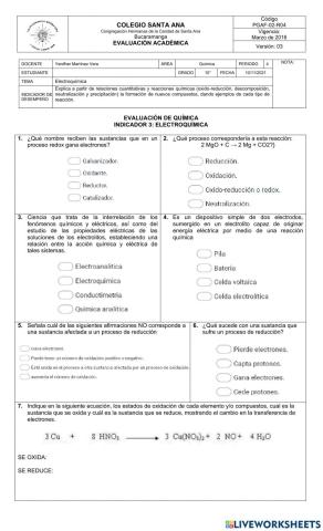 10° evaluación electroquímica