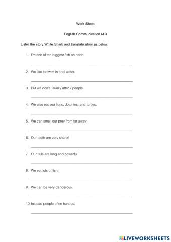 Short story white shark