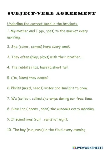 Subject - verb agreement