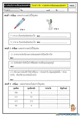 ความร้อนกับการเปลี่ยนแปลงอุณหภูมิของสสาร