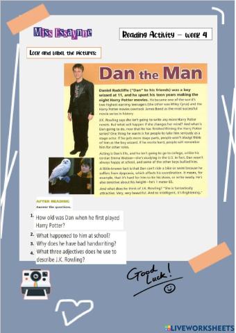 Reading - Dan the man