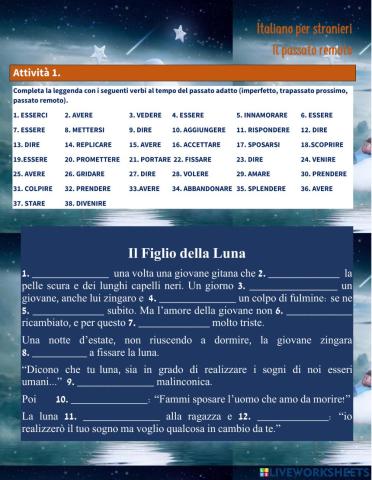 Figlio della luna - Tempi del passato