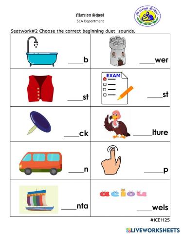 Seatwork-2 Duet Sounds Tt and Vv