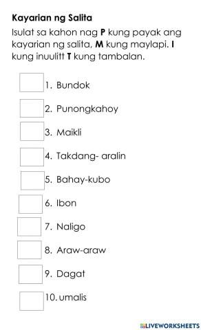 Kayarian ng Salita