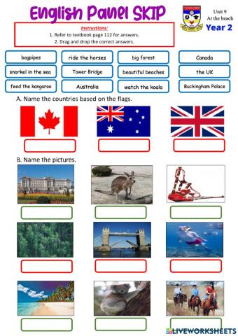 English-At the beach-Learn about countries