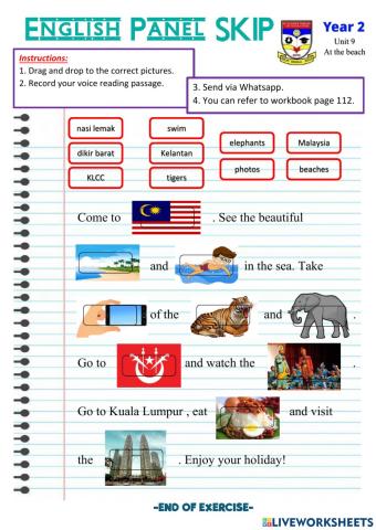 English-Year 2-Unit 9-At the beach-Learn about country