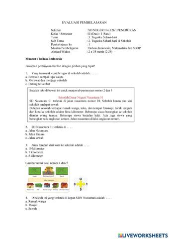 Soal evaluasi tema 3 subtema 2 pb 1